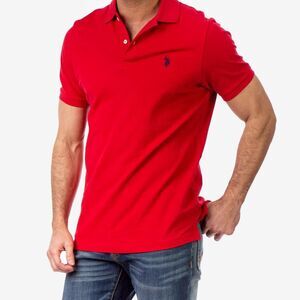 Men's U.S. Polo Assn. Engine Red Piqué Polo Shirt – Size L
